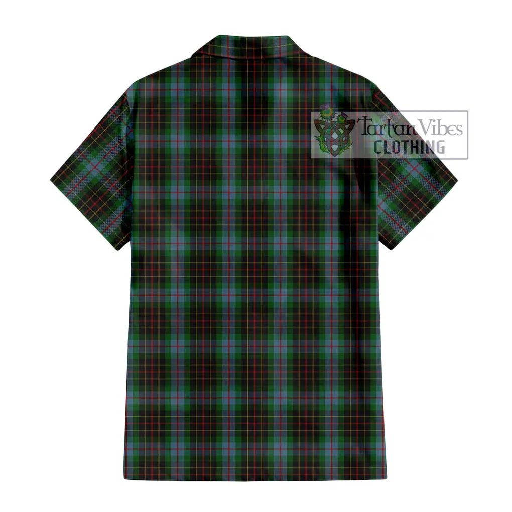 Brodie Hunting Tartan Short Sleeve Button Shirt with Family Crest DNA In Me Style