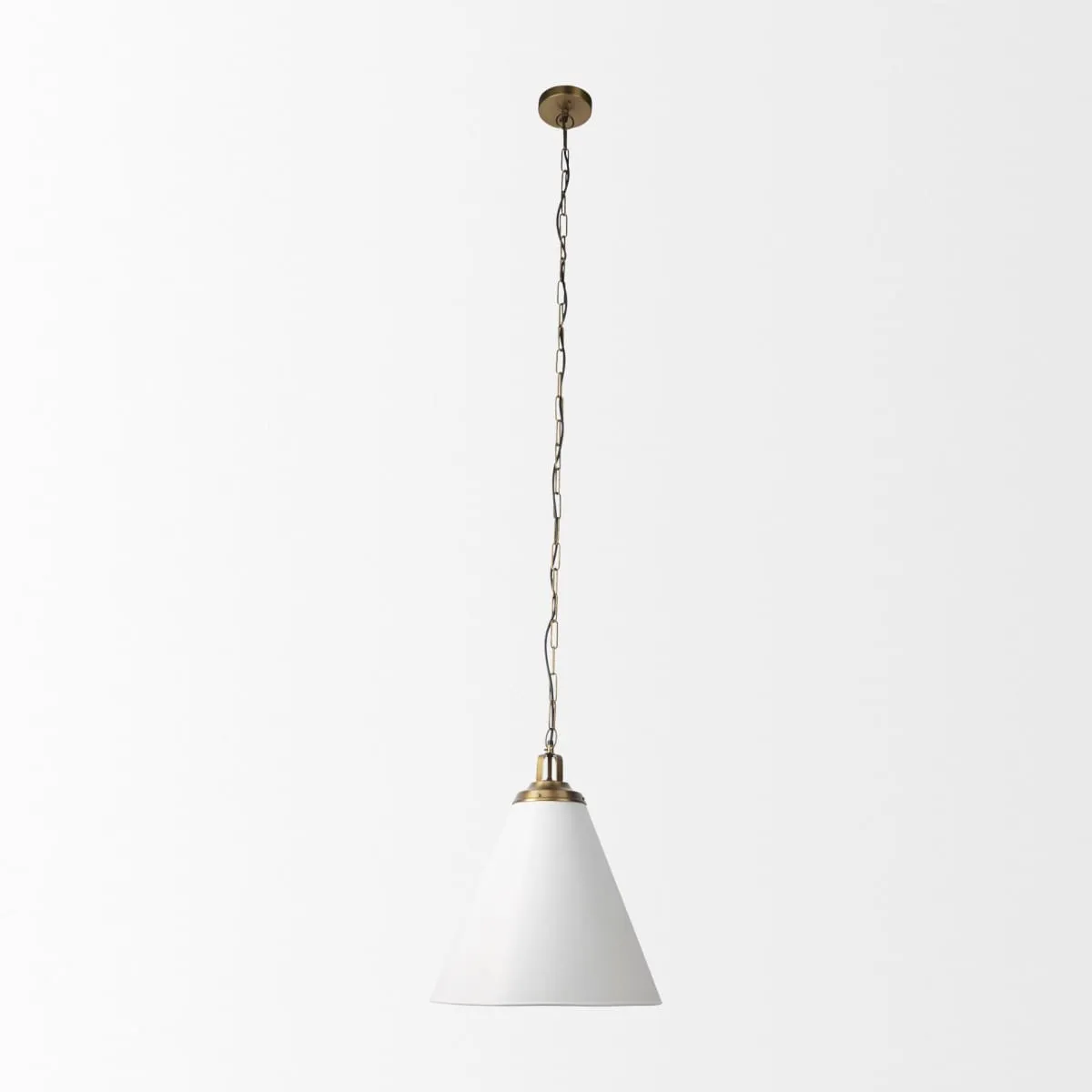 Fenton Pendant Light White Shade | Gold Metal