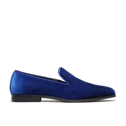 Men's Velvet Loafers Blue