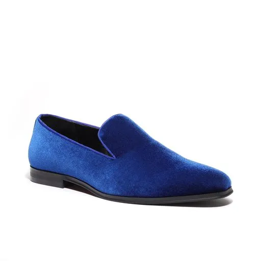 Men's Velvet Loafers Blue