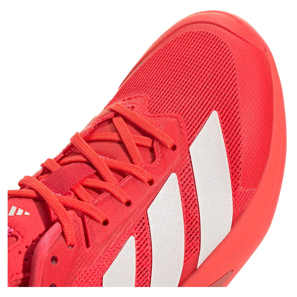 Women`s Adizero Ubersonic 5 Tennis Shoes Lucid Red and Lucid Pink